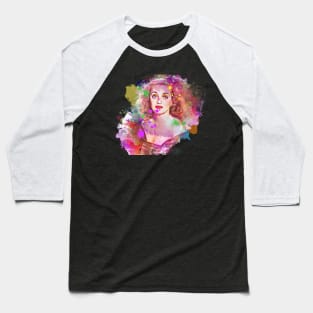 Bette Davis - Splash color art Baseball T-Shirt